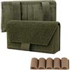 ZJIEYU Portacartucce Tattico per Fucile a Canna Liscia, Supporto Rimovibile | MOLLE, ricarica cartucce, tasche per batterie e cellulari, con pannello, per escursioni all'aperto, softair(Green)