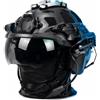 cuguoe Set casco FAST Gen 2 con visiera, cuffia e luci di posizione | Casco in ABS da 56-60 cm, 650 g, con visiera ribaltabile, ghetta for il collo, cuffie, luci di posizione e supporto laterale