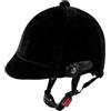 Sjfbebsy Casco da equitazione, cappello equestre in velluto regolabile 55-62 cm Nero