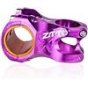 DUANSIYU Attacco Manubrio MTB Attacco Manubrio MTB Leggero ad Alta Resistenza for Bicicletta Lega di Alluminio CNC Aumento 0 Gradi for Bici da 35 mm / 31,8(50mm Purple)
