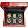 HYKJSHED 6 Anelli Fantasy Football Giallo Blu Viola Nero Verde Rosso cimeli dei Tifosi espositori di Calcio
