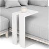 BAKAJI Tavolino da Caffè Soggiorno Porta PC Tavolo Salotto Laterale Divano con Ripiano e Struttura in Legno MDF Design Moderno Dimensione 57 x 40 x 30 cm Arredamento Casa Ufficio Bianco