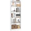 HOMCOM Libreria Scaffale a 6 Ripiani Salvaspazio 60x23.6x170 cm Bianco