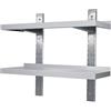 Ristoattrezzature - Doppia mensola a parete liscia in acciaio inox 120x30x7h cm