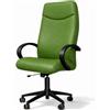 GALIZIA prjme GALIZIA PRIME - Poltrona Ufficio Ergonomica Schienale Alto Made in Italy Certificata, Sedia Ufficio con Meccanismo Oscillante Max 120Kg, con Struttura in Multistrato di Faggio (Ecopelle - Verde Scuro)