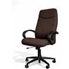 GALIZIA prjme GALIZIA PRIME - Poltrona Ufficio Ergonomica Schienale Alto Made in Italy Certificata, Sedia Ufficio con Meccanismo Oscillante Max 120Kg, con Struttura in Multistrato di Faggio (Tessuto - Marrone)