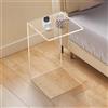 SOFACHEN Tavolino in acrilico trasparente, Tavolini A Forma Di C Per Divano, Moderno Tavolino Lato Divano, Comodino Porta Lampada per Studio Ufficio Corridoio Soggiorno(Clear,55cm)