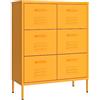 vidaXL Cassettiera Giallo Senape 80x35x101,5 cm in Acciaio