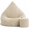 Slevobox Pouf Poltrona Sacco con Poggiapiedi 95x95x120 cm - Velluto a Coste Poltrona Pouf Sacco XXL da Interno - Morbido e Confortevole - Bean Bag per Adulti e Bambini - Mobili per Soggiorno