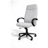 GALIZIA prjme GALIZIA PRIME - Poltrona Ufficio Ergonomica Schienale Alto Made in Italy Certificata, Sedia Ufficio Meccanismo Oscillante Max 120Kg, Struttura in Multistrato di Faggio (Tessuto - Grigio Chiaro)