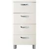 MABEL Mobile Cucina Bianco 4 Cassetti Mobiletto Bagno Salvaspazio in Legno Nobilitato Finitura Antigraffio Mobile Soggiorno Moderno Facile da Montare - Mobile Ufficio L 40cm x P 50cm x H 83,5cm