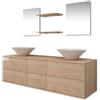 vidaXL Set Mobili da Bagno con Lavabo 7 pz Beige