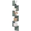 Furinno ROSSI Mensole Libreria Galleggianti Per Parete, Mensola Angolare Radiale Zigzag A 5 Ripiani Da Parete, Per Soggiorno, Camera Da Letto, Bagno, Studio Domestico, Verde Salvia