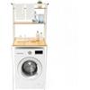 LXKJDS Mensola per lavatrice a 3 livelli, bianco legno, 69 x 60 x 176 cm, bagno