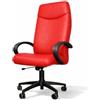 GALIZIA prjme GALIZIA PRIME - Poltrona Ufficio Ergonomica Schienale Alto Made in Italy Certificata, Sedia Ufficio con Meccanismo Oscillante Max 120Kg, con Struttura in Multistrato di Faggio (Ecopelle - Rosso)