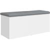 vidaXL Panca contenitore bianca 102x42x45 cm in legno ingegnerizzato