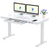 FLEXISPOT Scrivania Regolabile in Altezza 140 x 70 cm, Scrivania con Cassetti Elettrica, Display LED, Memoria e Porta USB, Ideale per Home Office, Bianco