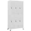 vidaXL Armadietto a Chiave con 6 Scomparti in Acciaio 90x45x180 cm
