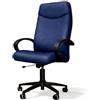 GALIZIA prjme GALIZIA PRIME - Poltrona Ufficio Ergonomica Schienale Alto Made in Italy Certificata, Sedia Ufficio con Meccanismo Oscillante Max 120Kg, con Struttura in Multistrato di Faggio (Ecopelle - Blu)