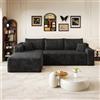 HOXINBLY Divano compresso 241 cm, Divano imbottito moderno e minimalista, Sinistra divano angolare per soggiorno, seduta profonda con sezione angolare,Nero(non richiede montaggio)