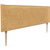DHOME Testiera in lino naturale con bordo della testiera imbottito Letto moderno TOP TRENDING (Senape, 135x105cm con Gambe (Letto 120/135/140))