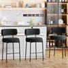 Ckaff Set di 3 Sgabelli da Bar, Sgabelli da Bar Alti con Schienale, Sedie da Cucina con Poggiapiedi, Seduta alta 63,5cm per Bar, Caffè, Isola della Cucina, Nero