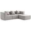 MILYsofa Divano modulare, tessuto bouclé, fodere dei cuscini removibili (Beige Pietra, 3 posti con penisola)