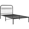 vidaXL Giroletto con Testiera in Metallo Nero 100x190 cm
