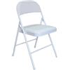 Marvin Sedia Kant Pieghevole Imbottita Portatile Salvaspazio in Metallo Richiudibile Sedie per Cucina Giardino Camera Sale Eventi Ufficio (White)