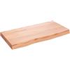 vidaXL Piano Bagno Marrone 80x40x(2-6) cm Legno Massello Trattato