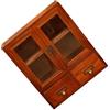 WATIIFUFU Mobiletto Portaoggetti Rustico in Legno con Ante in Vetro e Cassetti, Armadietto da Farmacia Multiuso per Cucina, Bagno e Camera da Letto, Scaffale Porta Spezie e Vetrina