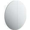 vidaXL Armadio da Bagno con Specchio Rotondo e LED Bianco 47x47x17,5cm