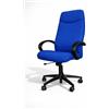 GALIZIA prjme GALIZIA PRIME - Poltrona Ufficio Ergonomica Schienale Alto Made in Italy Certificata, Sedia Ufficio con Meccanismo Oscillante Max 120Kg, con Struttura in Multistrato di Faggio (Tessuto - Blu)