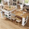 boorbin Armadio da cucina multifunzionale con piano estraibile, 122,5-195,5 cm, portata fino a 60 kg, bianco