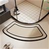 Morbuy Tappetino Doccia Curvo in Diatomite, Tappeto Bagno Super Assorbente ad Asciugatura Rapida Antiscivolo Lavabile per Box Doccia Angolare (Strisce alla moda,45x90cm)