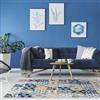 STOR PLANET Tappeto vinilico stampato ARTDECO, tappeto cucina, corridoio. Tappeti per camera antiscivolo e moderni tappeto sottile, effetto pavimento di design | patch blu 120 x 180 cm