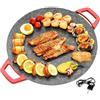 Generico Piastra di Cottura Elettrica - Multifunzione Antiaderente da 30 cm | Grill Barbecue Interno Esterno Cucina Campeggio Ristorante | Plancha riscaldante senza fumo Preparazione di pasti a base di carne s