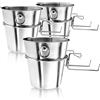 com-four® 3x Secchiello per Champagne con Supporto da Tavolo | Secchiello Refrigerante per Spumante - Vino e Champagne - Elegante Secchiello per Vino in Acciaio Inox per Bevande Fresche