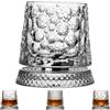 Generisch Bicchiere da whisky rotativo a 360 gradi, con funzione di sollievo dallo stress, stabile base decoupled Crystal Cut Cocktail Glass, Unique Whiskey Gift (Style-G)