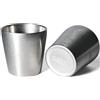 Erkundpresso. Set di 2 Tazzine da Espresso 150ml, Acciaio Inossidabile 304 Argento Vintage Opaco, Doppia Parete Isolante - Impilabili Infrangibili, durevole, Caffè/Beer, Campeggio, lavastoviglie