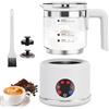 Comius Sharp 6 in 1 Montalatte Elettrico,600w Schiumalatte a induzione magnetica, 500 ml, Vetro borosilicato, lavabile in lavastoviglie, Design Diviso, per Cappuccini e Bevande Calde, Monta e Riscaldare, Bianco