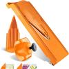 Börner Affettaverdure V3 (Set Base) - Mandolina a V per Fette in 3 Spessori - Tagliaverdure Regolabile per Verdure & Frutta - Con Piedini in Gomma & Lama in Acciaio Inox a V - Arancione