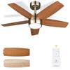 Vagizm Ventilatore da Soffitto 91 CM Per Stanze Piccole: Moderno Con Telecomando Dimmerabile - Reversibile E Silenzioso con 6 Velocità Per Piccoli Uffici Domestici - 230 V