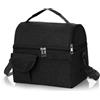 Lkw Ogechi Borsa Da Pranzo Isolata Per Pranzo Isolata a Doppio Strato 8.4 Litri, Borsa Termica Porta Pranzo con Portabevande e 2 Scomparti Cerniera, Borse da Termica con Tracolla Regolabile, Nero