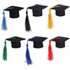LUOEM 6 Pezzi Mini Cappelli Di Laurea Colorati Per Bottiglie Di Vino, Decorazioni Festive Con Fascia Dottoressa Per Feste Di Laurea E Natale Tappi