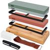 Mkitnvy Set di pietre per affilare per coltelli, grana 400/1000 3000/8000 | doppie pietre abrasivi,set professionale di pietre per affilare,con base in bambù,pietra di correzione,supporto per utensili