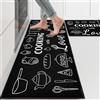PQCXXA Tappeti da Cucina,tappeto cucina lavabile antiscivolo,Passatoia Corridoio Facile da Pulire,Durevole Tappetino zerbino Lavabile per Cucina,Soggiorno,Ufficio,40x120cm+40x60cm