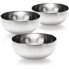 com-four® Set di 3 Ciotole in Acciaio Inox Ø 20 cm | Ciotole per impasti, insalata, servizio, snack, salse o acqua per animali, lavabili in lavastoviglie