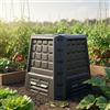 Dmora Compostiera in polipropilene, Contenitore per rifiuti organici, Biocomposter da 380l, 100% Made in Italy, cm 80x80h82, colore Nero