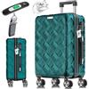 KESSER® Valigia da viaggio bagaglio a mano in ABS rigido con serratura a combinazione, bilancia e portafoglio da viaggio, ruote a 360°, trolley per business e viaggi, Verde petrolio, 75cm - 120L
